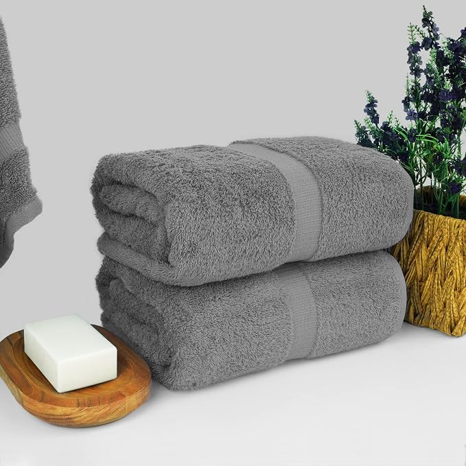 Chakir Turkish Linens, 100% Cotton Premium Quality Turkish Bath Sheets (35''x70'' Large Bath Sheet Towels - Gray) | 100% cotton bath sheets, 35x70 oversized, OEKO-TEX certified, soft plush and absorbent