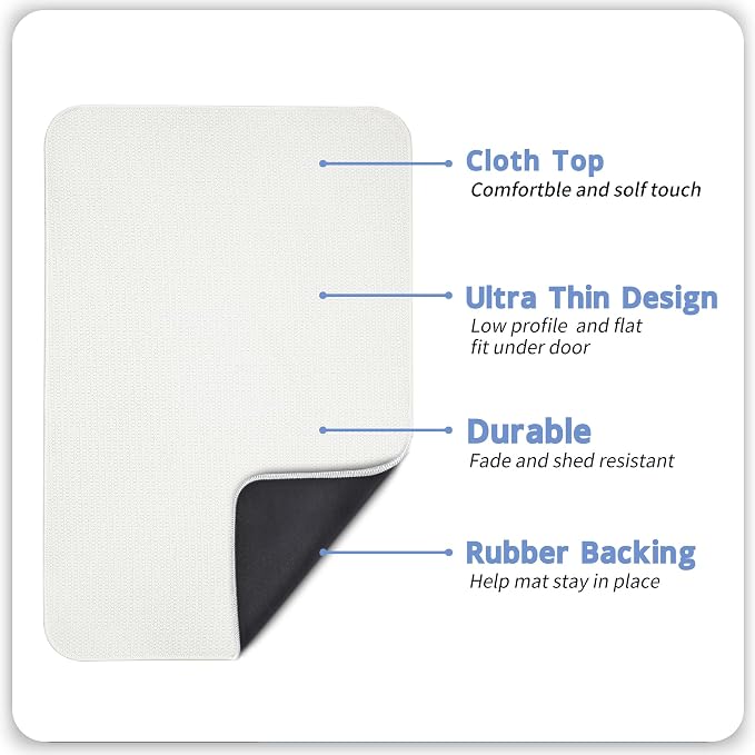 Bath Mat,Ultra Thin Bathroom Rugs,Rubber Bath Mats for Bathroom,Bath rugs | Non Slip,Quick Dry,Machine Washable,Low Pile,Absorbent,Shower Outside,Sink,Bathroom Decor Accessories.Cream,17x27Inch(2 Pack)