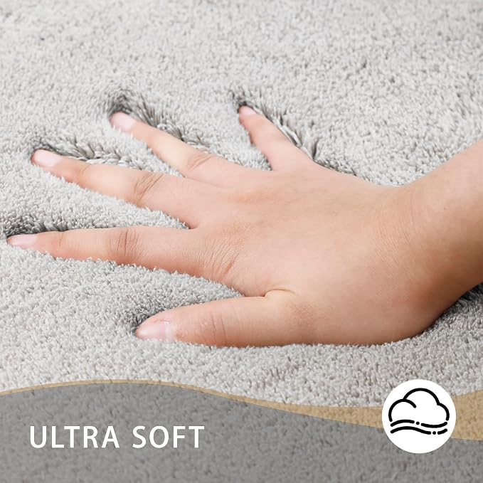 MINIDEAR Bathroom Rugs 44x24 Tan - Thick Memory Foam Bath Mat, Ultra Soft & Plush Fluffy, Non-Slip, Quick Dry, Absorbent Washable Floor Microfiber Mat for Tub, Home Decor Accessories