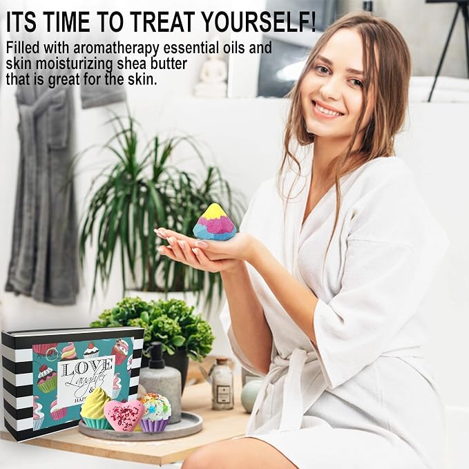 Bath Bombs for Girls – 6 Organic Bath Bombs Gift Set w/Natural Ingredients | Bath Bombs Aromatherapy Bubble Bath for Kids, Teens, Women, Skin Moisturizing Bathbombs for Girls Ages 8-12, Lush Spa Kit