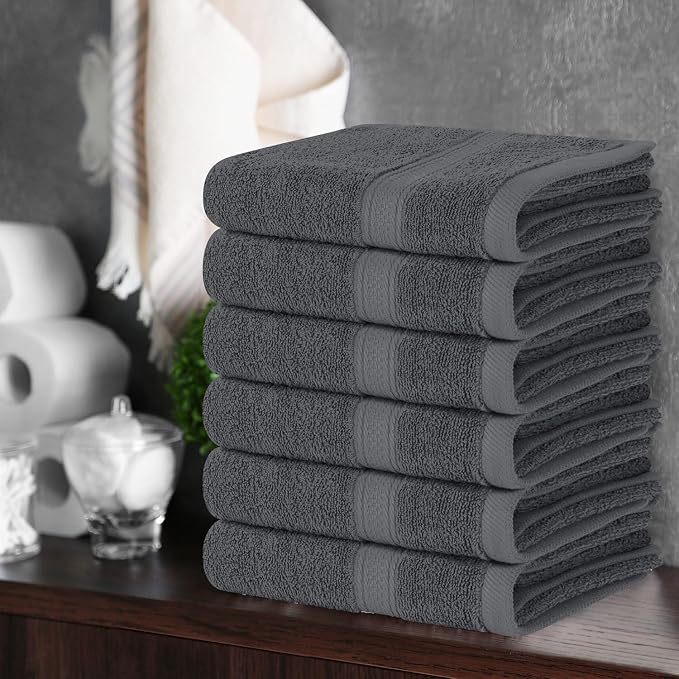 Utopia Towels 18 Pack Premium Hand Towels Set, 16 by 28 inches, 100% Ring Spun Cotton, Ultra Soft and Highly Absorbent 600GSM Towels for Bathroom, Gym, Shower, Hotel, and Spa, Grey