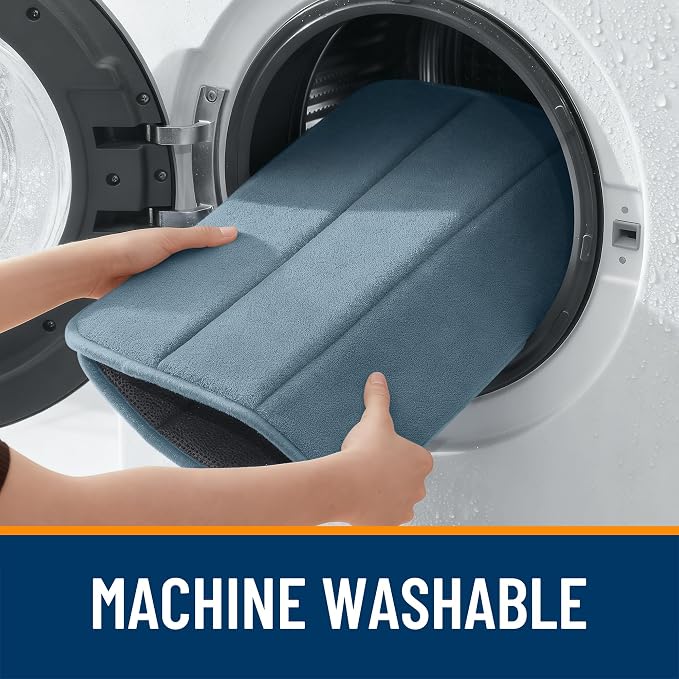 OLANLY Memory Foam Large Bath Mat 59x34, Super Soft Absorbent Bathroom Rugs | Airy Blue, Quick Dry Bath Rug, Machine Washable Shower Floor Mats, Bathmat Carpet for Bathroom Floor, Tub and Shower