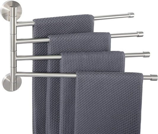 Alise Swing Out Towel Rack,Folding Hand Towel Bar 4 Bars Arm Towel Holder Towel Hanger for Bathroom Wall Mount,Space Saving Towel Rail,GK9003-LS SUS304 Stainless Steel Brushed Nickel