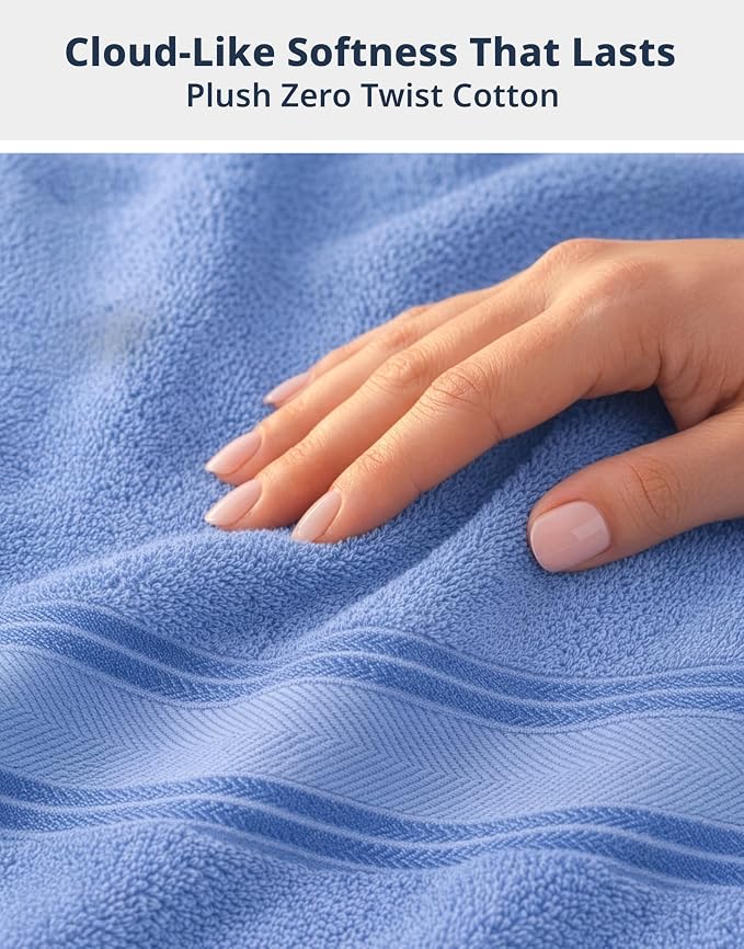LANE LINEN Bath Sheets Large 100% Cotton 4 Pack Oversized Soft - Allure | Oversized Bath Towels - Coordinated Colors, Everyday Durability, OEKO-TEX Certified, Zero-Twist Durability, Generously Sized