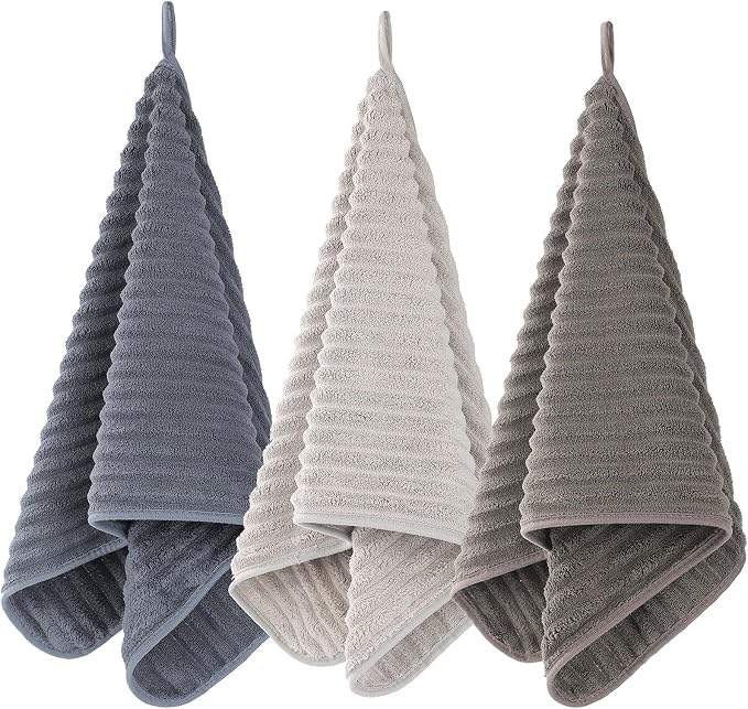 Luxury 3-Piece Quick-Dry Bath Towel Set – Ultra Soft Microfiber Towels | Hand Bath Towels for Bathroom, Pool, Home, Sports Gym & Travel – Elegant Twill Design (14”x 29.6”)
