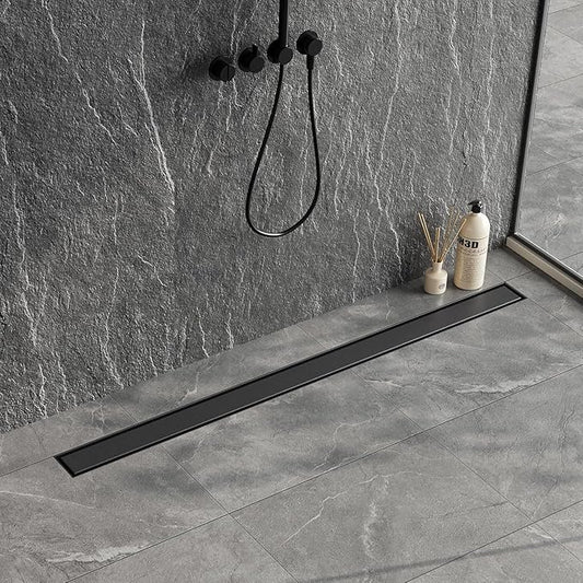Neodrain 60 in Matte Black Linear Shower Drain- with 2-in-1 Flat & Tile Insert Cover, 304 Stainless Steel Rectangle Shower Floor Drain,Floor Shower Drain