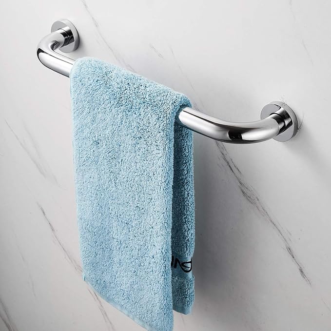 Shower Arms Grab bar for Bathroom Anti-Slip Safety Handrail Wall Grip Handle for Bathtub Toilet Slide Bars Brass Chrome Polished (16 INCH)