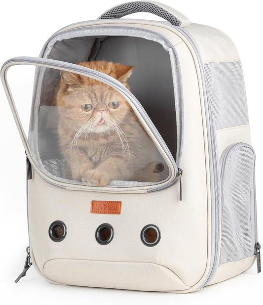 Pet Carrier Backpack, Bubble Backpack Carrier, Cats and Puppies,Airline-Approved, Designed for Travel, Hiking, Walking & Outdoor Use (Beige)