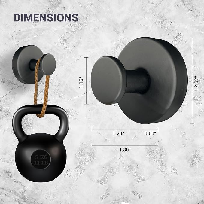 Suction Cup Hooks for Shower - 4 Pack, Matte Black - Stainless Steel, Strong Suction, No Drill, Removable Hanger, Tile Bathroom Kitchen Wall, Glass Door, Mirror Hook Hanging Robe, Towel Holder