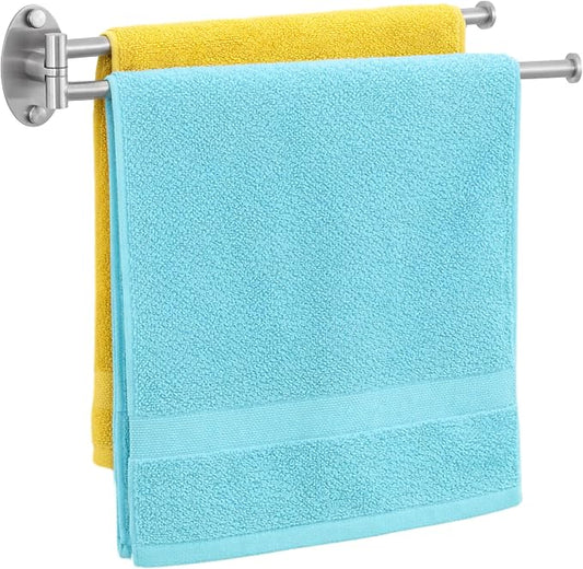 KES Kitchen Swivel Towel Bar 15-Inch, Swivel Towel Rack for Dish Towel, Double Towel Bar 2-Arm Wall Mounted, SUS 304 Stainless Steel, Brushed Finish, A2106S40-2