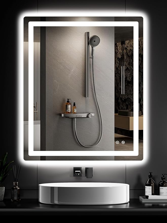 TRAHOME LED Bathroom Vanity Mirror with Lights, 36"x30" Lighted Wall Mirror | Front and Backlit, Anti Fog, Dimmable 3 Color Lighting, Memory Function, Shatterproof Glass, Plug in or Hardwired