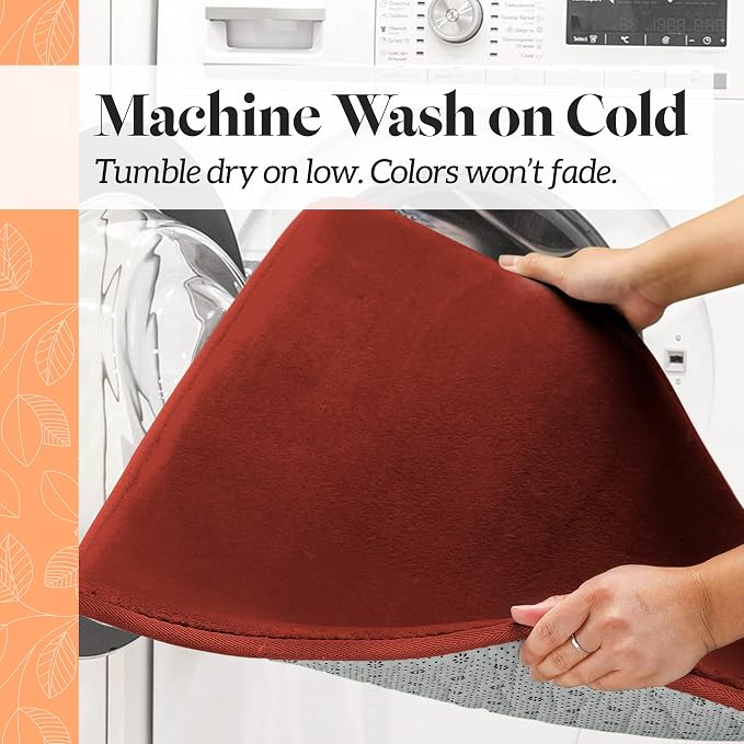 Memory Foam Bath Mat Non Slip Absorbent Super Cozy Velvet Bathroom Rug Carpet (22 inches X 42 inches, Autumn Glaze)