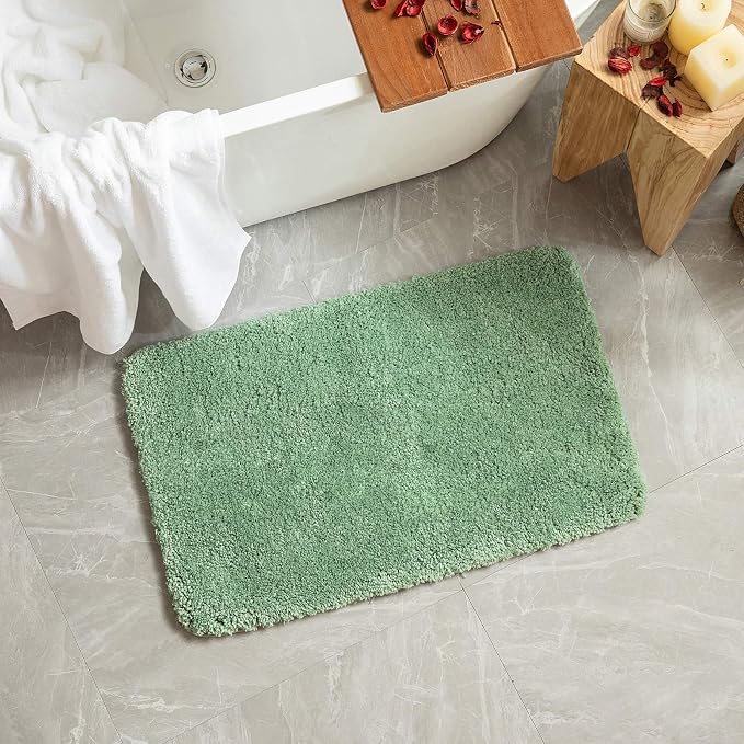 MIULEE Sage Green Bathroom Rugs Set 2 Piece Soft Runner Bath Mats 24x44 in | Soft Absorbent Microfiber Bath Rugs, Non Slip, Quick Dry, Fluffy Bath Rugs for Bathroom Floor Tub Showers, Machine Washable