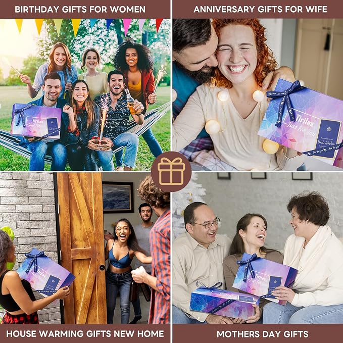 Lux Expandable Bathtub Tray Caddy with 3 Bath Bombs-Self Care and Relaxation Birthday Gifts for Women and Men, Housewarming Gift Idea, for Mom Sister Daughter Wife