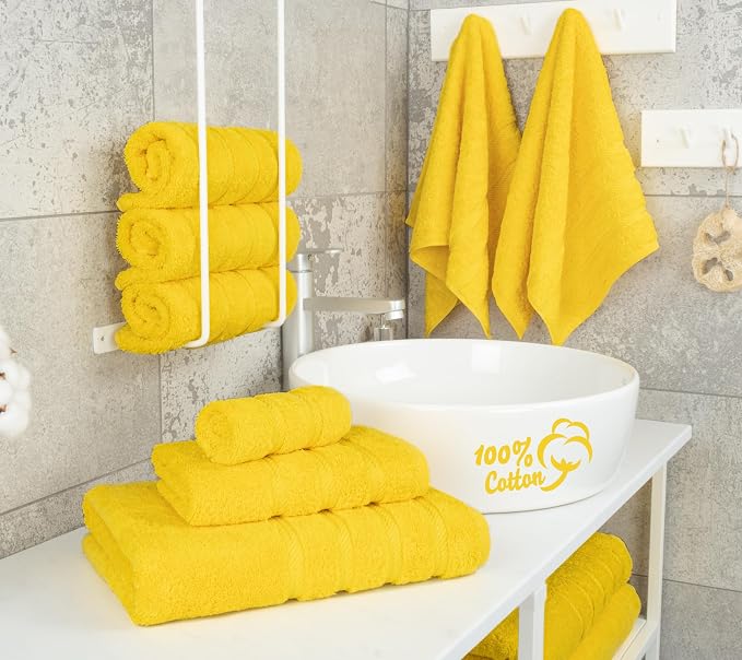 American Soft Linen 100% Cotton Luxury Turkish Towels, 6 Piece Towel Set | Soft Absorbent Quick Dry OEKO Tex Standard 100 Certificated Durable Machine Washable Premium Hotel Quality
