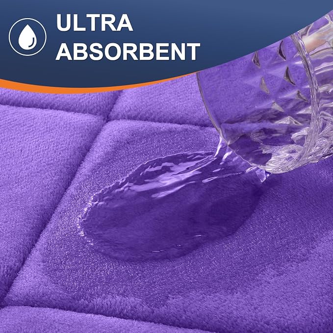 OLANLY Memory Foam Bath Mat 30x20, Ultra Soft and Absorbent Bathroom Rugs | Purple, Quick Dry, Machine Washable Shower Bath Rugs, Comfortable Bath Carpet for Bathroom Floor, Tub and Shower