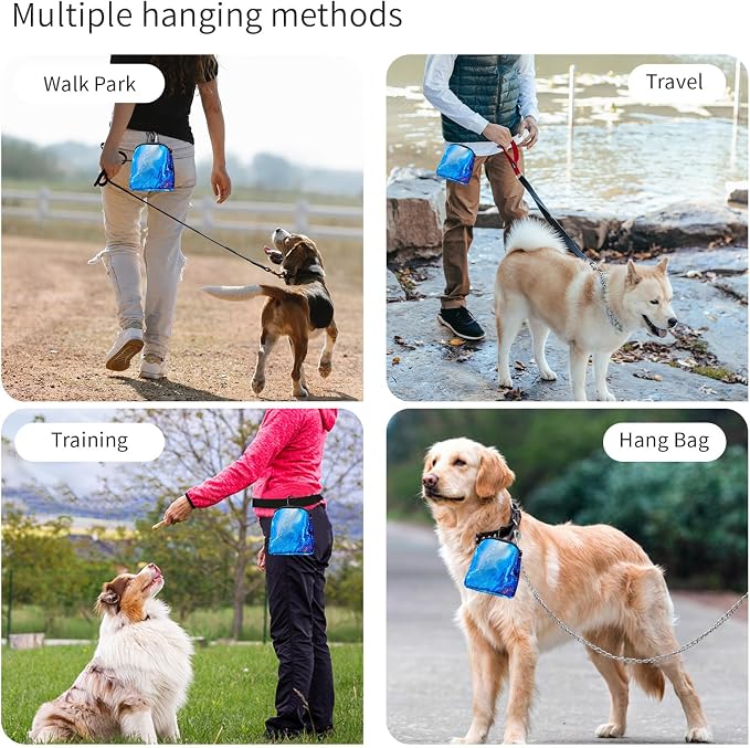 Dog Treat Pouch,Treat Pouches for Pet Training,Portable Snack Reward Dog Food Dispenser for Traveling or Outdoor Use，Blue Marble