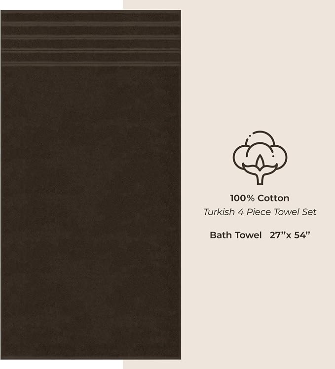 American Soft Linen 100% Cotton Luxury Turkish Towels, 4 PC Bath Towel Set | Soft Absorbent Quick Dry OEKO Tex Standard 100 Certificated Durable Machine Washable Premium Hotel Quality