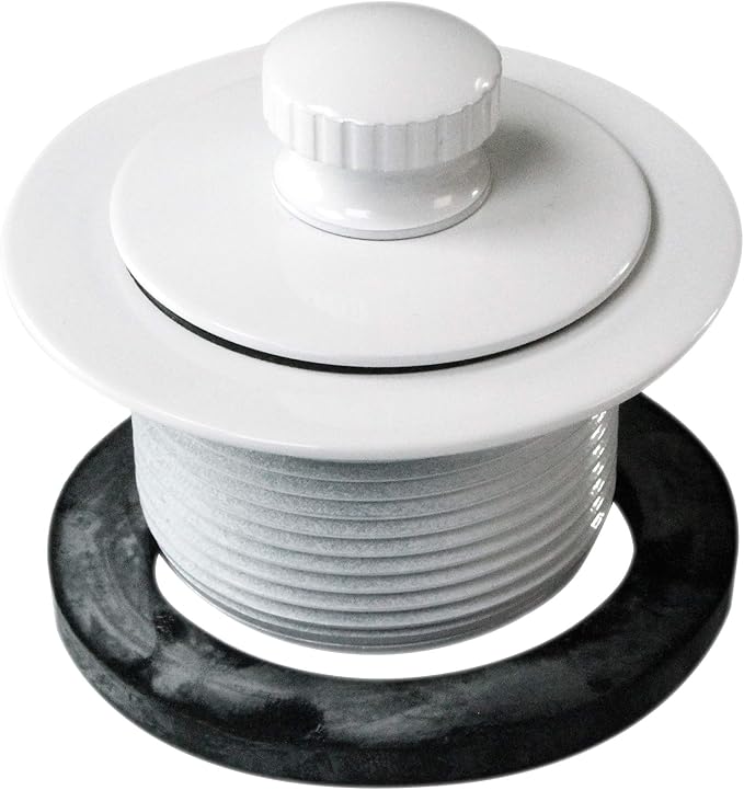 Westbrass Twist & Close Tub Trim Set with Two-Hole Overflow Faceplate, Powder Coat White, D94-2-50