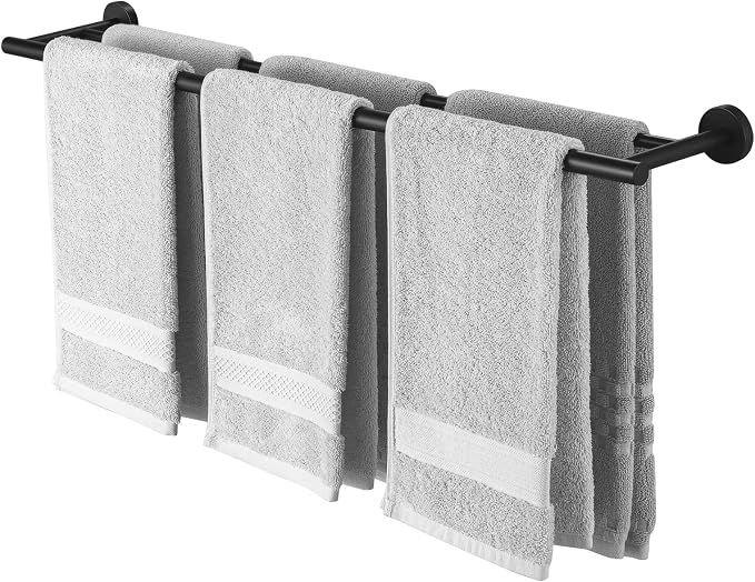 KES Double Towel Bar 33.6 Inch, Bathroom Towel Rack Towel Rod SUS304 Stainless Steel Rustproof Wall Mounted Matte Black, A2001S86-BK