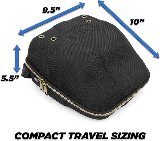 CASEMATIX Hat Travel Case for up to 3 Baseball Caps with Crush-Resistant Hard Shell Outer, Metal Travel Carabiner and Comfortable Handle - Portable Hat Case Carrier for Travel and Hats Storage