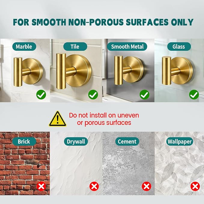 2026 Suction Cup Hooks for Shower - Heavy Duty Matte Black Bathroom Hooks for Glass Door, 2 Pack No Drill & No Damage Waterproof Hooks for Tile, Rustproof for Towels & Door Wreaths