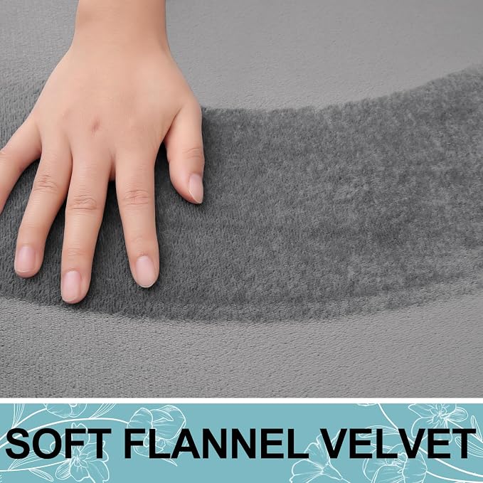 Smiry Memory Foam Bath Mat 47x32, Extra Soft and Absorbent Bathroom Rugs | Grey, Quick Dry Machine Washable Non-Slip Bath Mat for Bathroom Floor, Shower and Tub