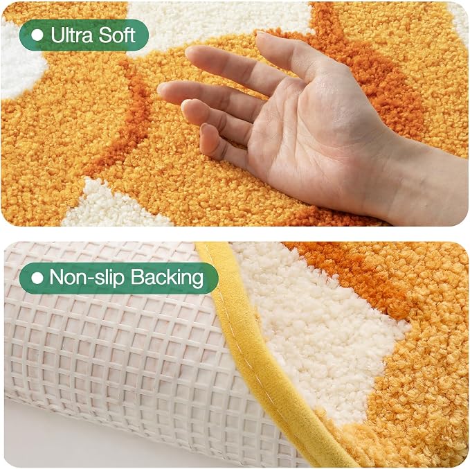 LUMI Cute Animal Bathroom Rugs, Plush Absorbent Bath Mats for Bathroom, Non-Slip Backing Washable Bath Mat, Ideal for Shower Sink Bathtub Room Decor, 24"x41", Clownfish