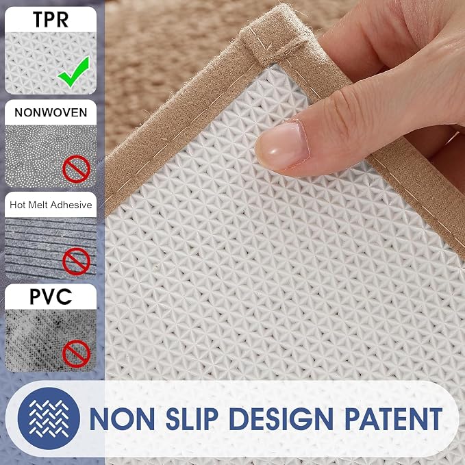 IM HOME Toilet Rugs, Ultra Soft Thick Plush Fluffy Microfiber Absorbent Contour Bathroom Rugs for Toilet, Non-Slip Backing, Machine Washable Bath Mats for Bathroom Floor, Tub and Shower, Brown