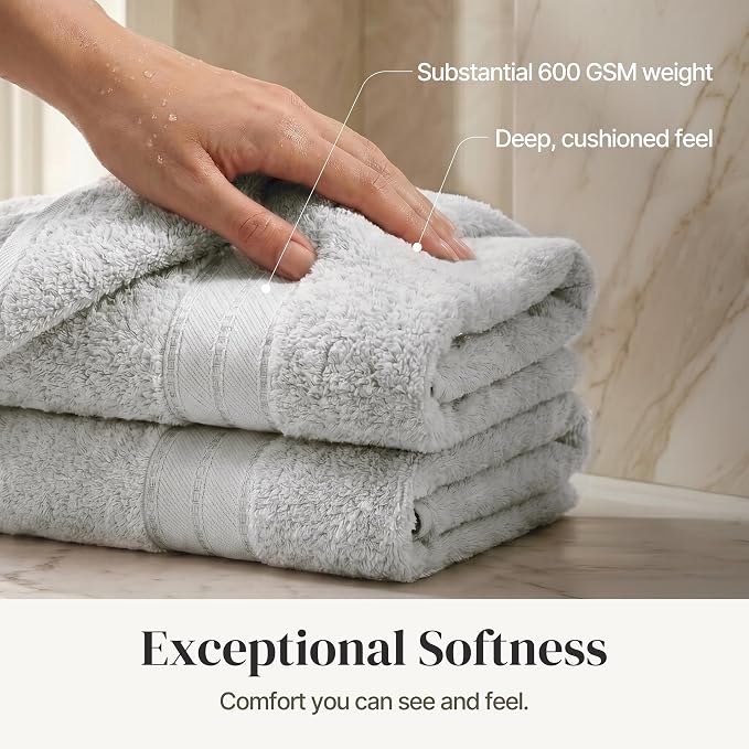 Modern Threads 4-Pack SpunLoft Bath Towel 30x54 - Grey