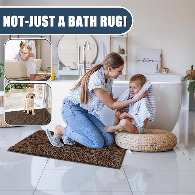 Bathroom Rugs Sets 3 Piece with Toilet Seat Cover 19.5"x 18.5" | Machine Washable Bath Rug Set with Tpr Non Slip Rubber Backing Solid Bath Mat Set for Luxury Bathroom Decoration