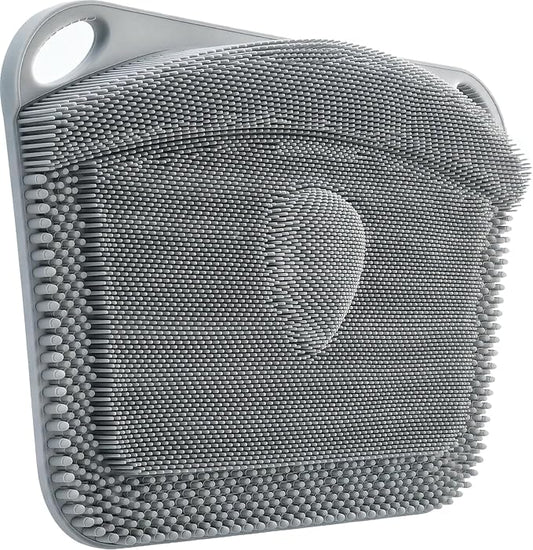 FREATECH Silicone Shower Foot Scrubber Mat 17.3" x 13", Large Foot Cleaner Brush to Clean, Exfoliate and Massage Feet Without Bending Over, Improve Foot Appearance and Overall Health, Grey