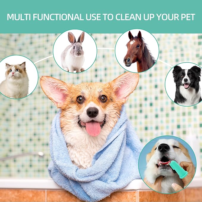 Dog Washing Gloves- Long Sleeved Pet Grooming Gloves - Heat Resistant Silicone Gloves with High-Density Teeth - Efficient Deshedding Glove for Dogs, Cats, Rabbits and Horses