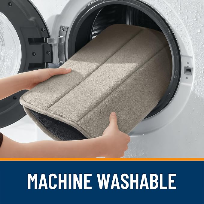 OLANLY Memory Foam Bath Mat 35x24, Super Soft and Absorbent Bathroom Rugs | Warm Taupe, Quick Dry Bath Rug, Machine Washable Shower Floor Mats, Bathmat Carpet for Bathroom Floor, Tub and Shower