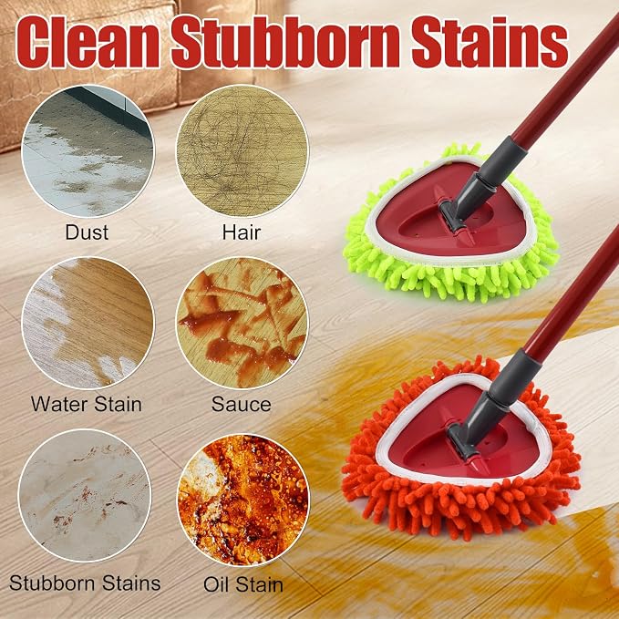 6 Pack Chenille Mop Heads Replacement for Ocedar EasyWring Spin Mop, Microfiber Spin Mop Replacement Head, Washable & Easy to Replace, Deep Cleaning for Hard Floors