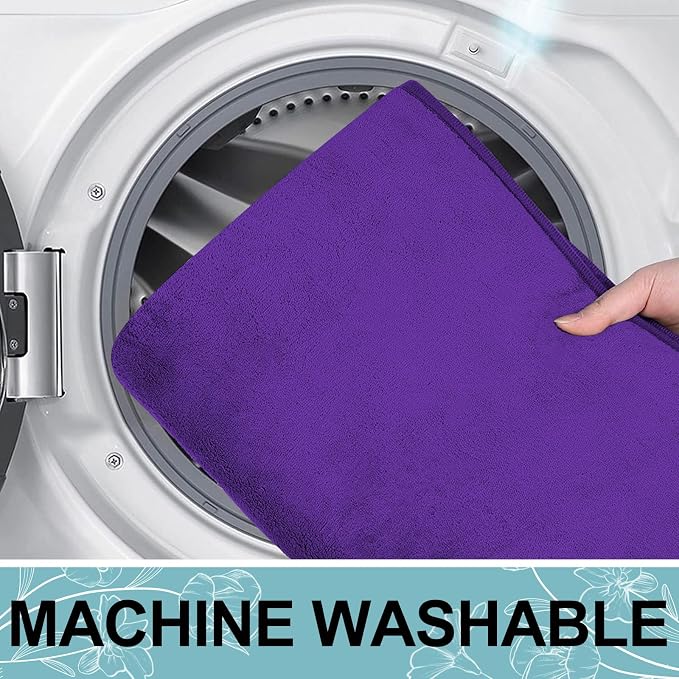 Smiry Memory Foam Bath Mat 36x24, Extra Soft and Absorbent Bathroom Rugs | Deep Purple, Quick Dry Machine Washable Non-Slip Bath Mat for Bathroom Floor, Shower and Tub