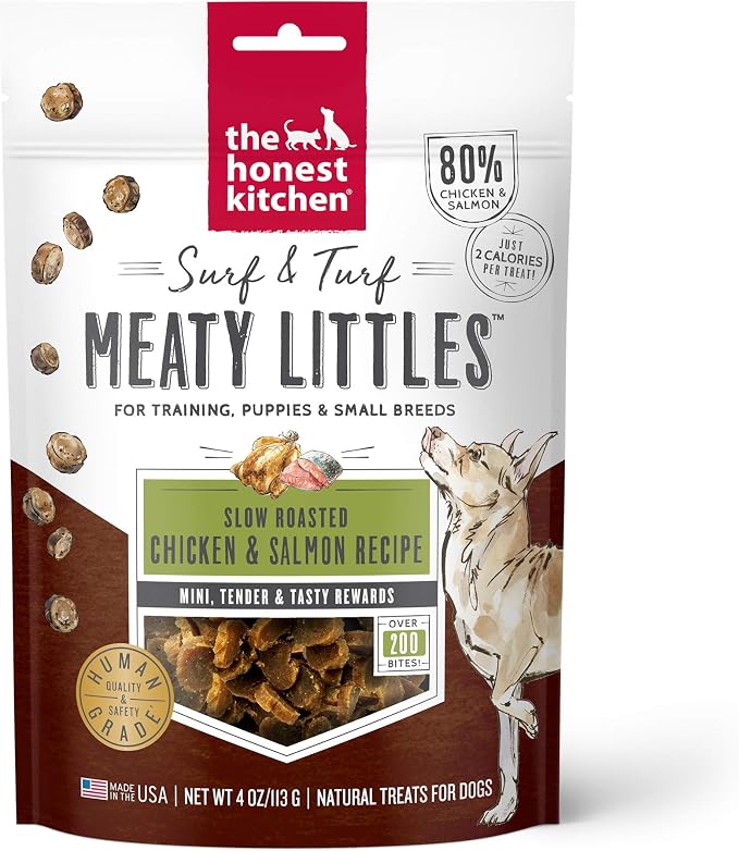 The Honest Kitchen Surf & Turf Meaty Littles: Chicken & Salmon Recipe, 4 oz Bag