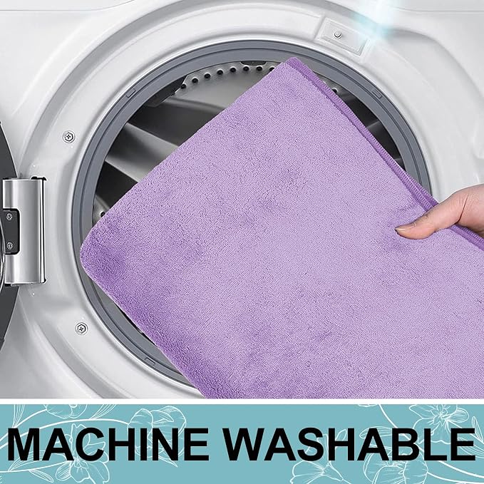 Smiry Memory Foam Bath Mat 30x20, Extra Soft and Absorbent Bathroom Rugs | Purple, Quick Dry Machine Washable Non-Slip Bath Mat for Bathroom Floor, Shower and Tub