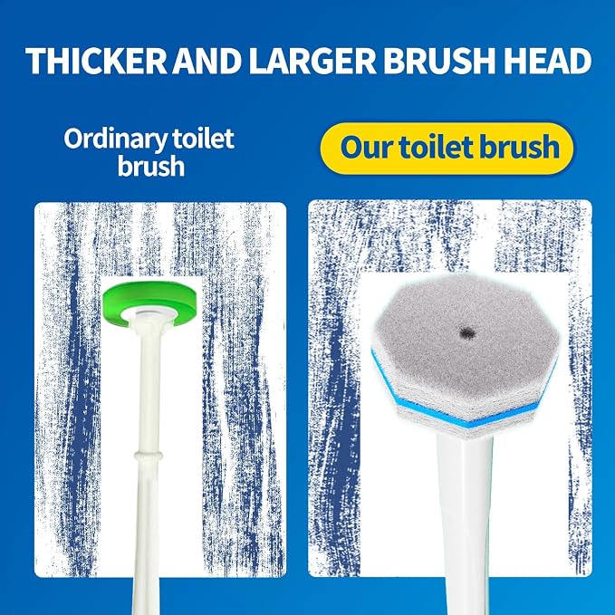 Disposable Toilet Brush Cleaning System with 50pcs Refills Pads Replacement Heads, Toilet Cleaning Stick, Wall Mounted Toliet Wand Kit Bathroom Maintenance, Toilet Bowl Cleaner Wands Holder and Set