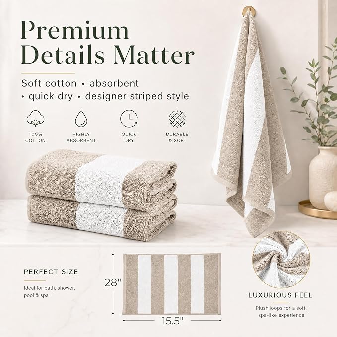 Decorative Hand Towels Set of 2 - Soft Boho Cotton for Bathroom or Kitchen | Absorbent, Lightweight and Quick Drying - Perfect to Elevate Any Bath Decoration at Home