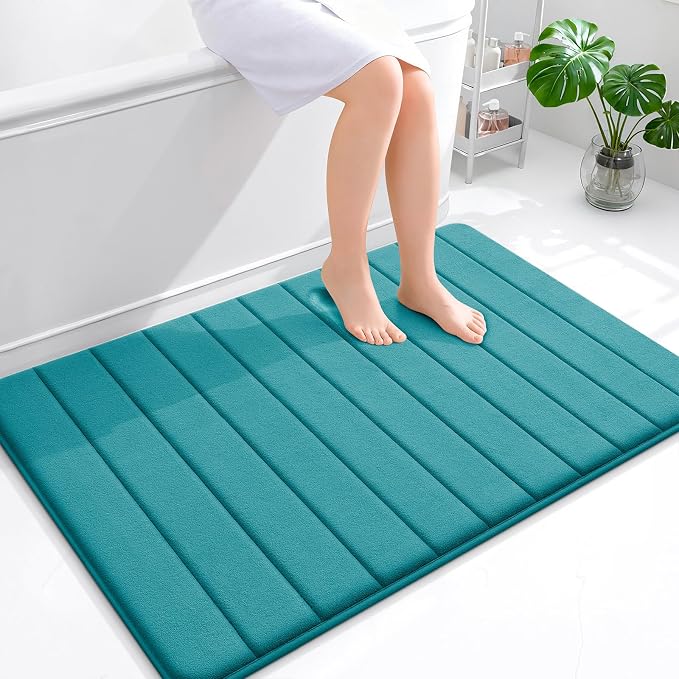 OLANLY Memory Foam Large Bath Mat 44x32, Super Soft Absorbent Bathroom Rugs | Deep Lake, Quick Dry Bath Rug, Machine Washable Shower Floor Mats, Bathmat Carpet for Bathroom Floor, Tub and Shower