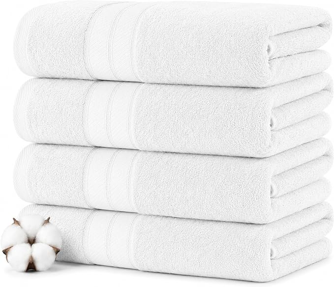 Modern Threads 4-Pack SpunLoft Bath Towel 30x54 - White