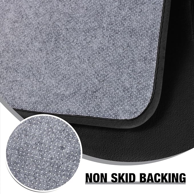 Black Memory Foam Bath Mat Long 24x60 Bathroom Runner Rug Non Slip Washable | Soft Absorbent Microfiber Bathroom Carpet Thin Bathrug