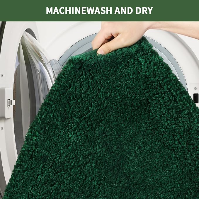 Bathroom Rugs Sets 3 Piece with Toilet Seat Cover 17.5"x 15" | Machine Washable Bath Rug Set with Tpr Non Slip Rubber Backing Solid Bath Mat Set for Luxury Bathroom Decoration
