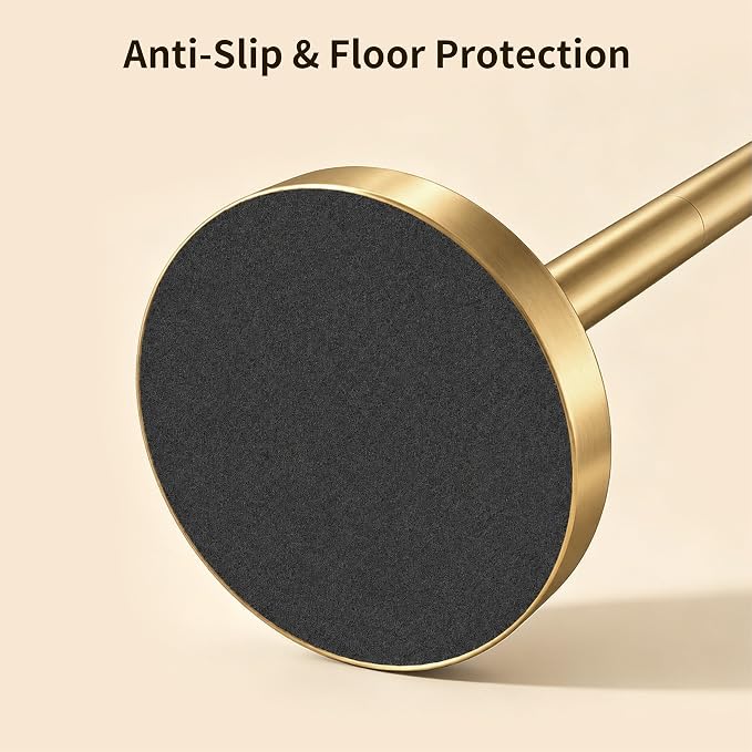 Toilet Paper Holder Stand, 4.4lbs Heavy Duty, Brushed Gold | Stainless Steel Design with Open-Arm Access for Bathrooms and Powder Rooms