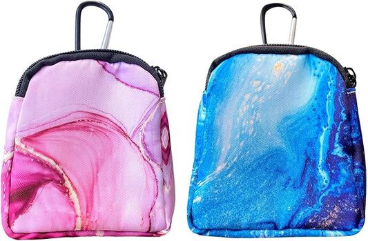 2 Pack Dog Treat Pouch,Treat Pouches for Pet Training,Portable Snack Reward Dog Food Dispenser for Traveling or Outdoor Use，Pinkish Blue