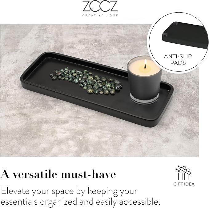 Bathroom Accessory Sets, 4 Pieces Bathroom Accessories Complete Set Vanity Countertop Accessory Set, Includes Lotion Dispenser Soap Pump, Tumbler, Toothbrush Holder and Tray (Matte Black)