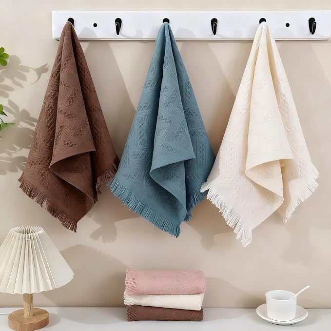 Luxury Decorative Hand Towels Bathroom: Boho Home Deco (04 Blue, 14"x30") | 2 Packs 14X30 100% Cotton Turkish Absorbent Soft Face Towel Set for Kitchen Hotel Spa Farmhouse Guest Tea Gift
