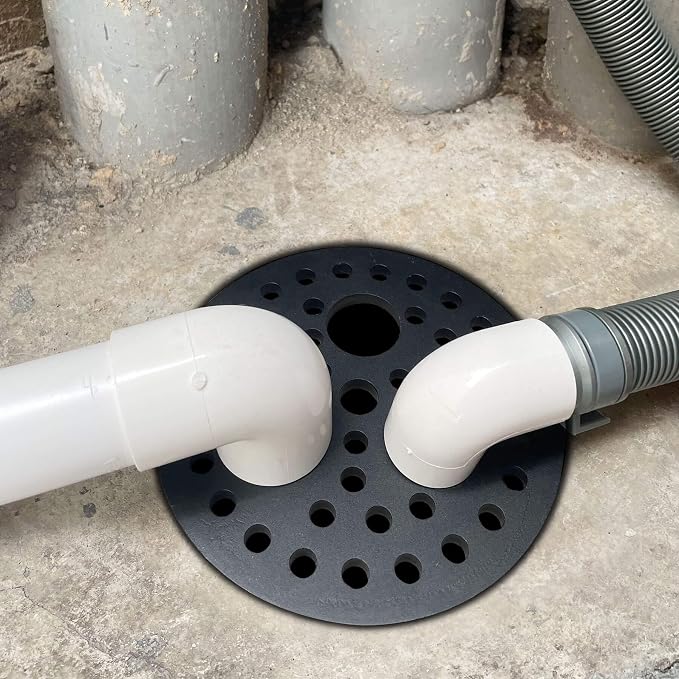 6.5" Cast Iron Drain Cover with Removable Drain Ports, Garage Drain Cover, Floor Drain, Floor Strainer