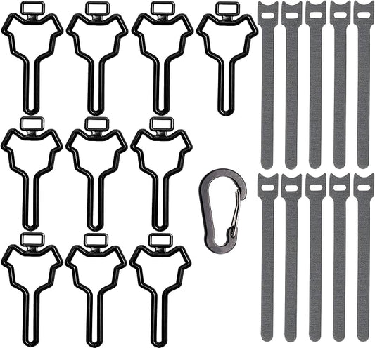 10 Pcs Dog Poop Bag Holder, Waste Bag Holder, Dog Poop Bag Carrier, Hand Free Holder (Black)